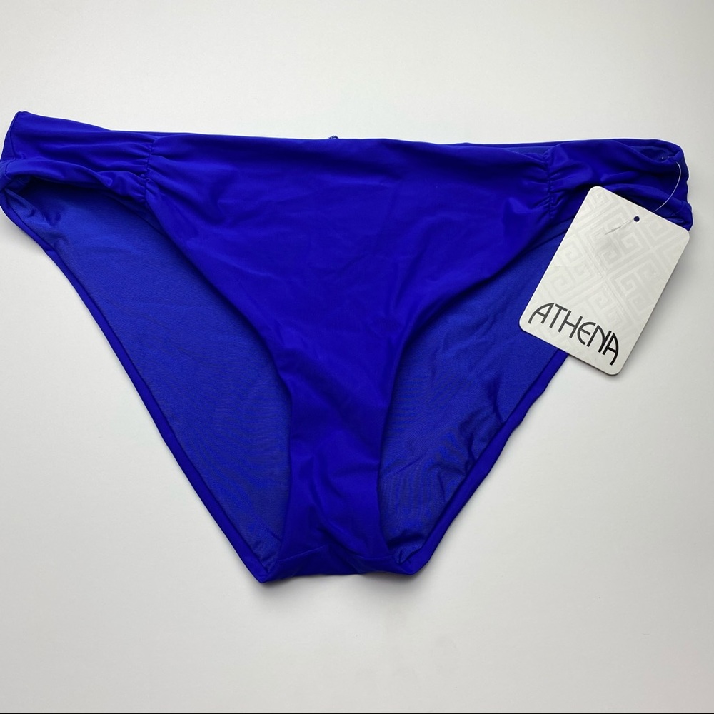 NWT Athena | Blue Shirred Side Bikini Bottoms 12